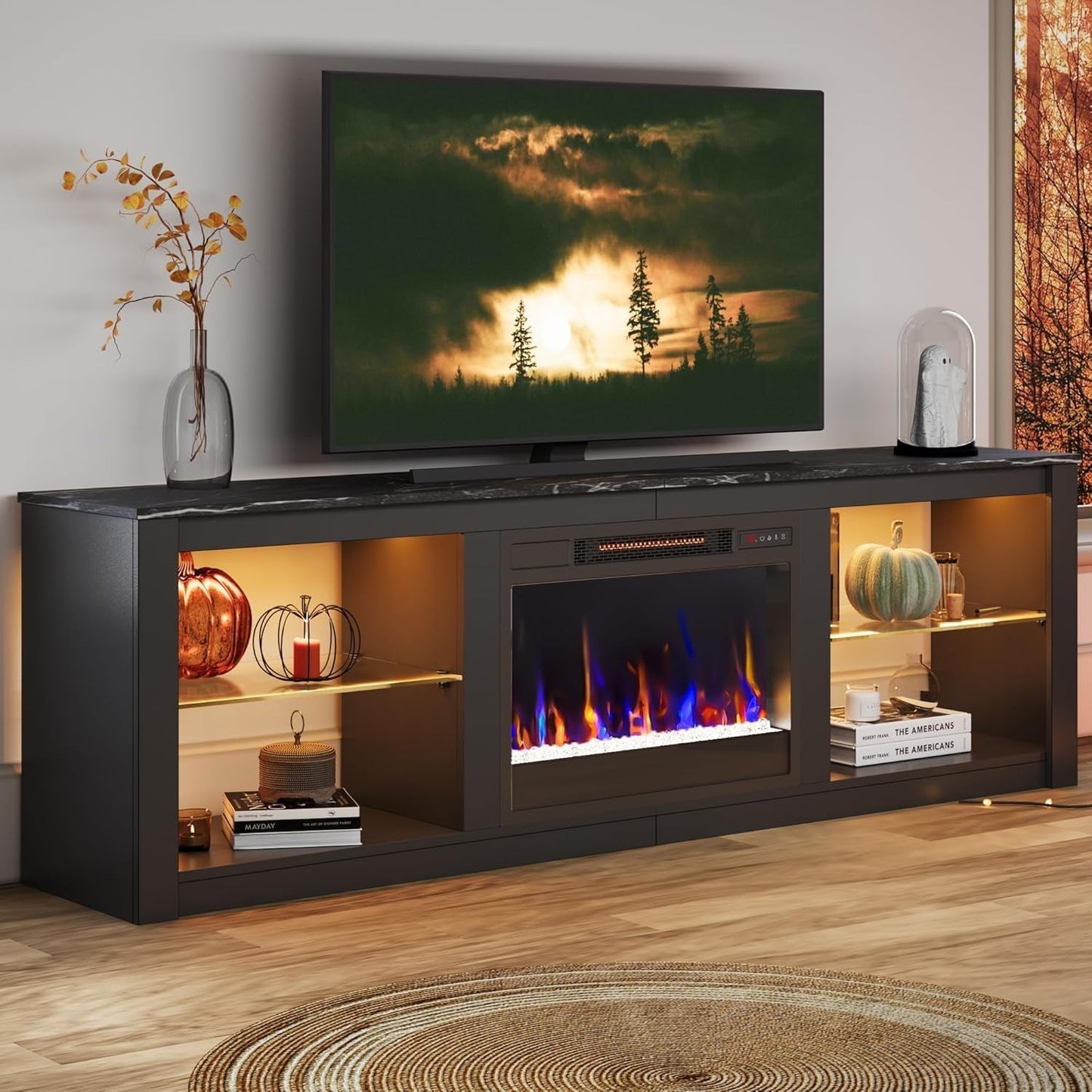 Fireplace TV Stand for Tvs up to 75",Gaming Entertainment Center with