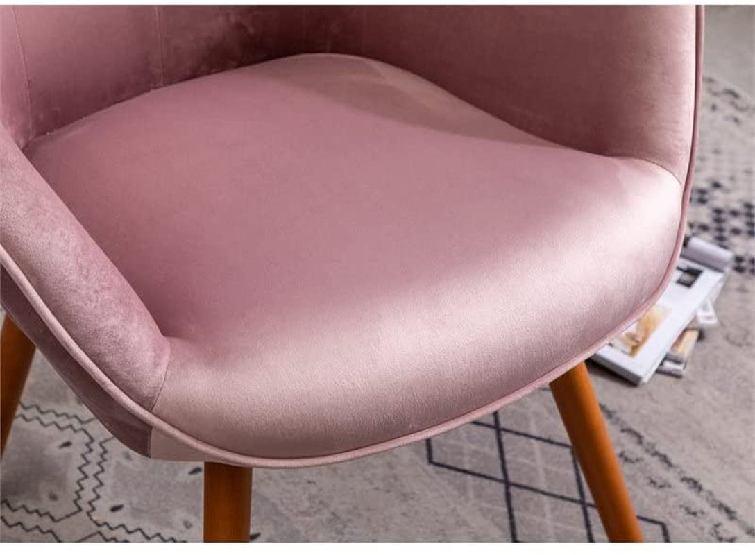 Contemporary Mauve Velvet Accent Chair with Tufted Back