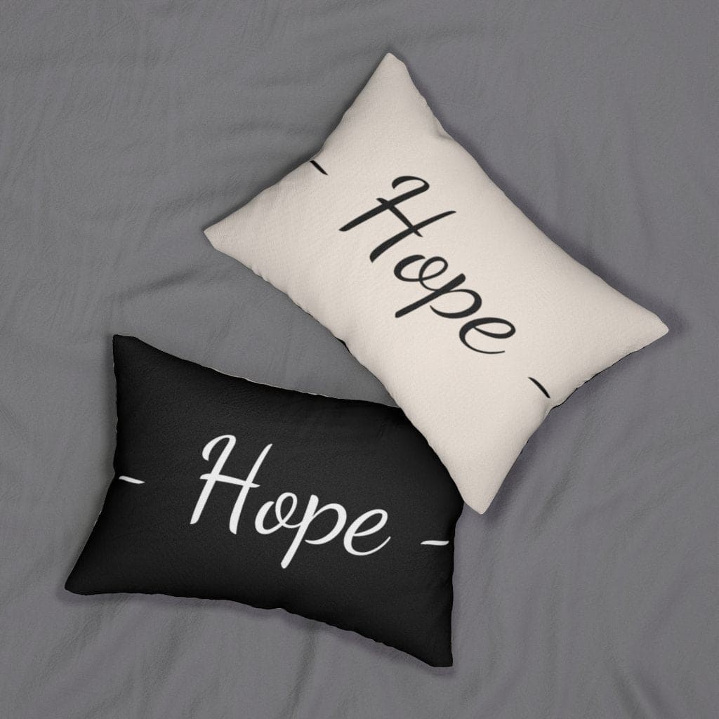 Decorative Lumbar Throw Pillow - Hope - Beige Black