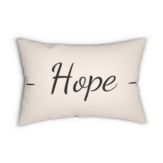 Decorative Lumbar Throw Pillow - Hope - Beige Black