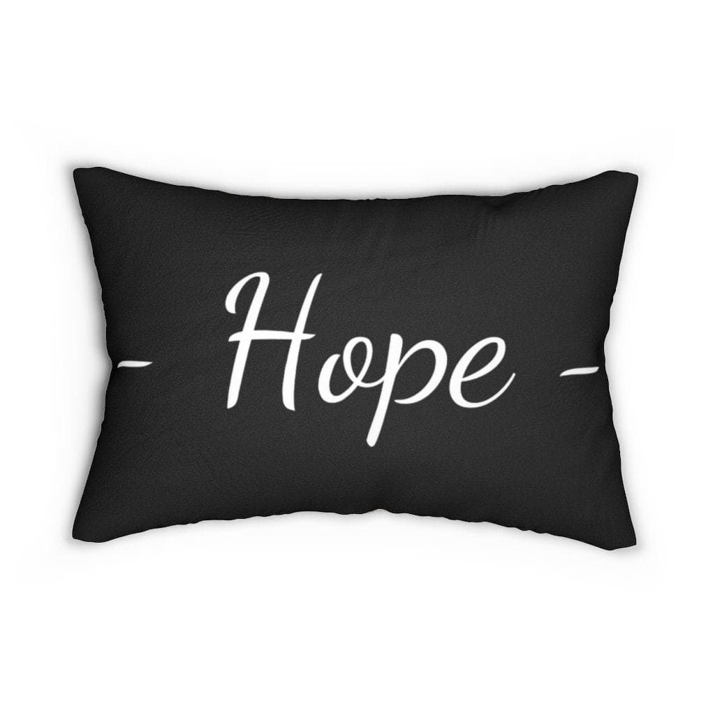 Decorative Lumbar Throw Pillow - Hope - Beige Black